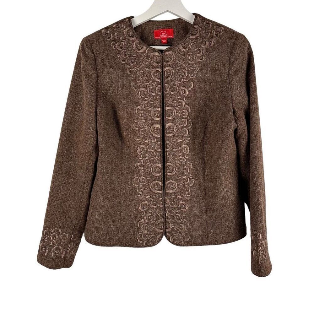 Vintage 1990s Oscar De La Renta Embroidered Jacket size 6